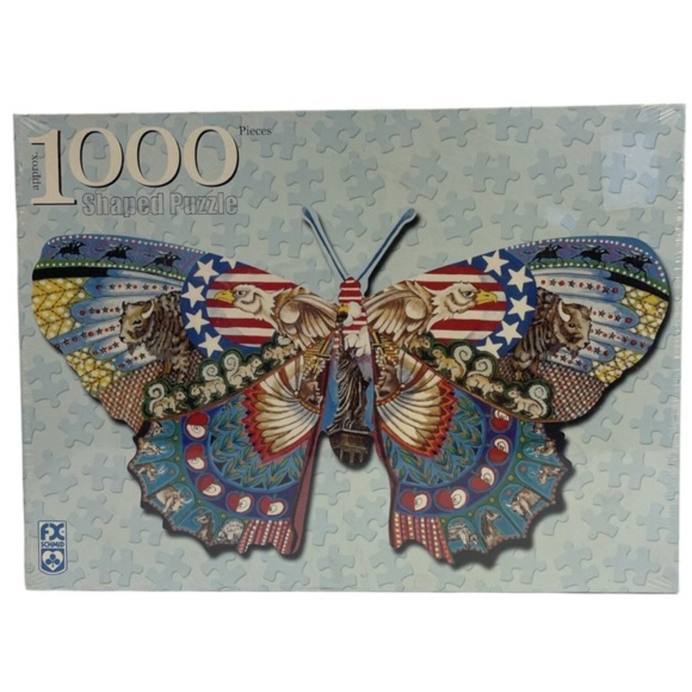 FX Schmid‎ Americana Butterfly 1000 pc Shaped Jigsaw Puzzle Herb Schwartz 78007